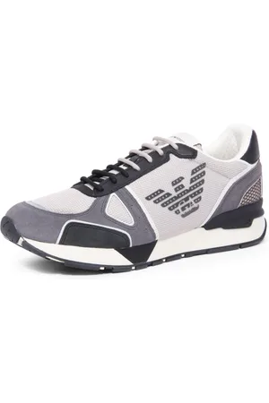 Emporio Armani Buty, Mężczyzna, Szary, 43 EU, Ciemnoszare Czarne Jasnoszare Sneakersy