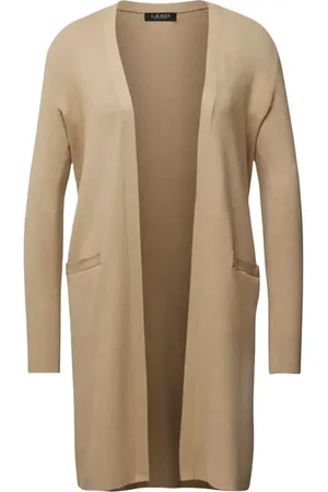 Ralph Lauren Swetry, Kobieta, Beżowy, S, Beżowy dzianinowy kardigan
