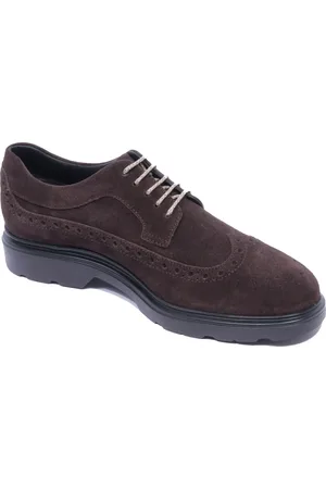 Hogan Buty, Mężczyzna, brązowy, 40 EU, Zamsz, Zamszowe Buty Derby Made in Italy