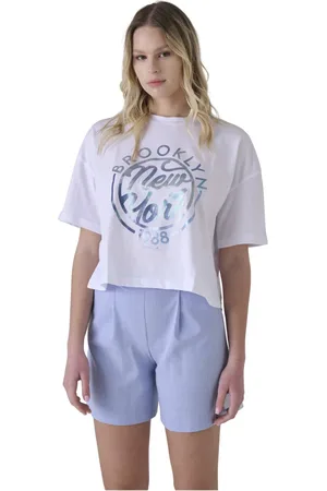 Kocca Koszulki, Kobieta, Biały, XS, T-shirt New York z bawełny
