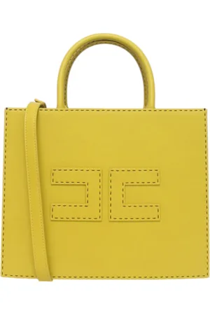 Elisabetta Franchi Torebki, Kobieta, Żółty, ONE SIZE, Torba damska z eko-skóry z logo