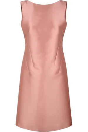 Alberta Ferretti Sukienki, Kobieta, Różowy, M, Midi sukienka z jedwabno-satynowej mieszanki