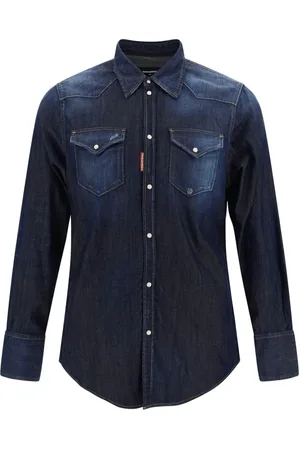 Dsquared2 Koszule, Mężczyzna, Niebieski, L, Włoskie Koszule Dżinsowe