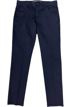 HARMONT&BLAINE Spodnie, Mężczyzna, Niebieski, 4XL, Chino wąskie spodnie w ciemnoniebieskim elastycznym bawełnie - Włochy, 50