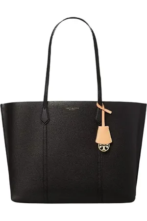 Tory Burch Torebki, Kobieta, Czarny, ONE SIZE, Czarna skórzana torebka z zawieszką