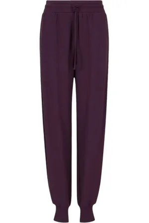 Emporio Armani Spodnie, Kobieta, Fioletowy, L, Spodnie dresowe z wiskozą i logo