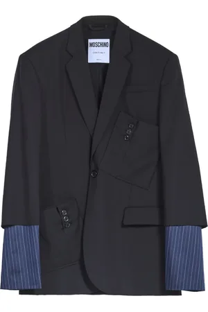 Moschino Kurtki, Mężczyzna, Czarny, L, Czarna Kurtka z Przeciętymi Rękawami