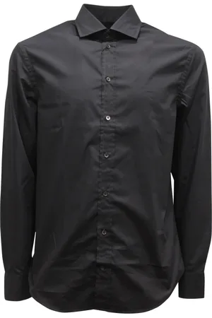 Emporio Armani Koszule, Mężczyzna, Czarny, M, Nowoczesna Koszula, Model H31Cmb