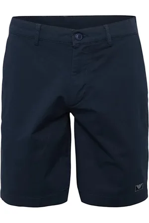 Emporio Armani Szorty, Mężczyzna, Niebieski, L, Bawełna, Bermudy z bawełny z logo
