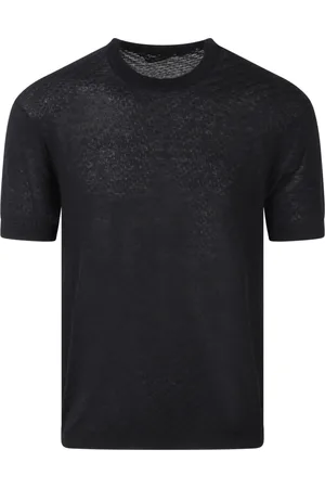 LOW BRAND Koszulki, Mężczyzna, Czarny, M, T-shirt z geometryczną teksturą dzianiny
