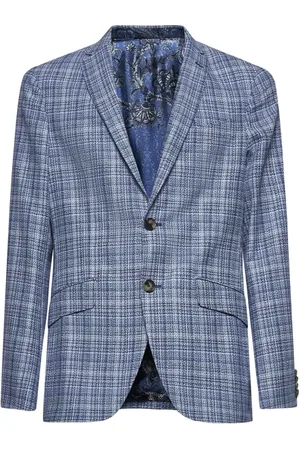 Etro Kurtki, Mężczyzna, Niebieski, 2XL, Bawełna, Niebieska kurtka z wełny i bawełny