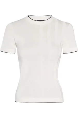 Jacquemus Koszulki, Kobieta, Biały, M, Bawełna, Biała dzianinowa koszulka z haczykiem `J`