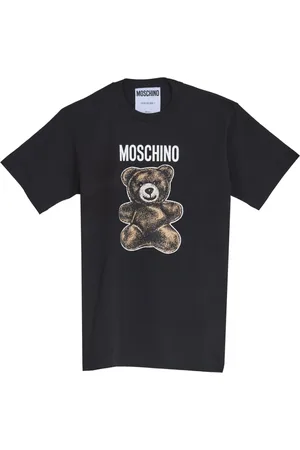 Moschino Koszulki, Mężczyzna, Czarny, XL, Bawełna, Adrian Bear Graficzny T-shirt z bawełny
