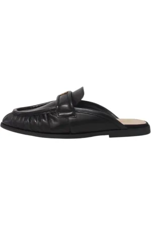 Pinko Buty, Kobieta, Czarny, 38 EU, Płaskie buty skórzane z logo