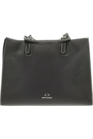 Armani Exchange Torebki, Kobieta, Czarny, ONE SIZE, Torba shopper z eko skóry z logo