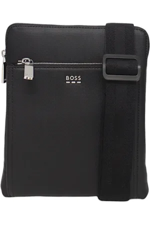 HUGO BOSS Torebki, Mężczyzna, Czarny, ONE SIZE, Płaska torba na ramię męska z eko-skóry