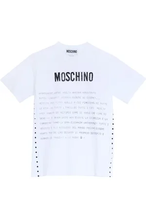 Moschino Koszulki, Mężczyzna, Biały, S, Biała Bawełniana Koszulka z Nadrukiem Logo
