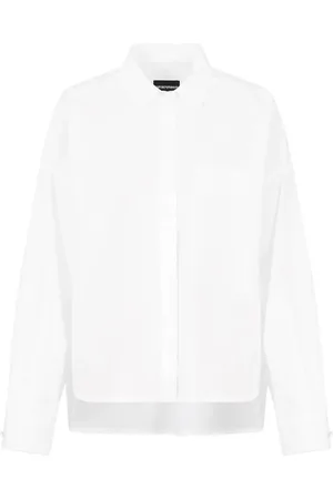 Emporio Armani Bluzki, Kobieta, Biały, M, Bawełna, Bawełniana koszula z kieszenią