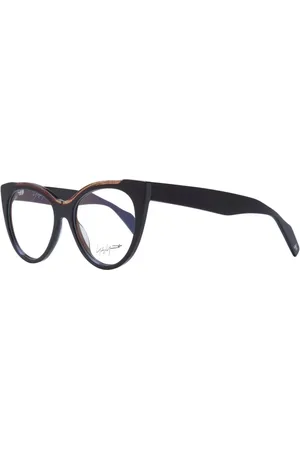 YOHJI YAMAMOTO Akcesoria, Kobieta, brązowy, ONE SIZE, Brązowe Okulary Optyczne Cat Eye z Filtrem Niebieskim