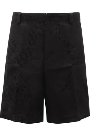 Emporio Armani Szorty, Mężczyzna, Czarny, XL, Szydełkowe szorty z modelem Effetto