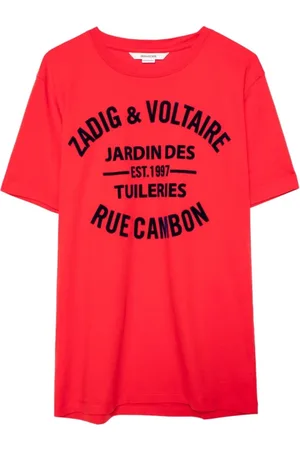 Zadig & Voltaire Koszulki, Mężczyzna, Czerwony, L, Bawełna, Bawełniany T-shirt