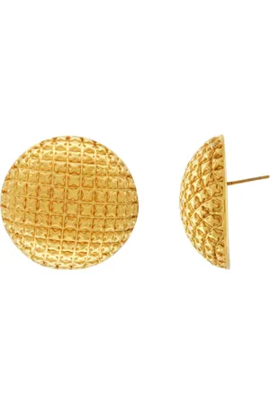 Dansk Copenhagen Akcesoria, Kobieta, Żółty, ONE SIZE, Wodoodporne Kolczyki Statement z Pozłacaną 18K Złotem