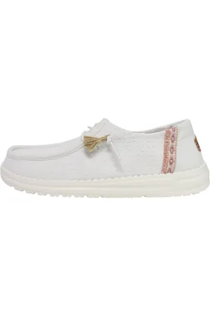 Hey dude Buty, Kobieta, Biały, 37 EU, Skóra, Mokasyny męskie z eko-skóry z logo