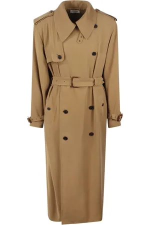 Saint Laurent Płaszcze, Kobieta, Beżowy, M, Klasyczny Trenchcoat