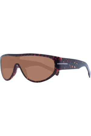 HUGO BOSS Akcesoria, Mężczyzna, brązowy, ONE SIZE, Brązowe Okulary Przeciwsłoneczne z Żółtymi Szkłami z Eco Acetate