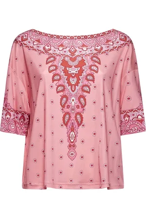 Etro Bluzki, Kobieta, Różowy, S, Różowa bluzka we wzór kwiatowy paisley