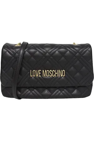 Moschino Torebki, Kobieta, Czarny, ONE SIZE, Kopertówka z eko skóry z logo