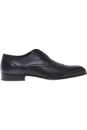 BALDININI Buty, Mężczyzna, Czarny, 44 EU, Len, perforated leather lace-up