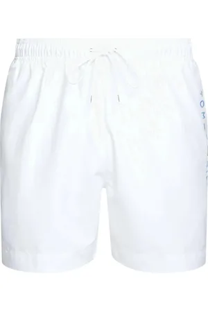 Tommy Hilfiger Stroje kąpielowe, Mężczyzna, Biały, XL, Poliester, Męskie Kąpielówki Boxer Poliester Podszewka