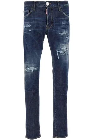 Dsquared2 Jeansy, Mężczyzna, Niebieski, M, Nowoczesne Spodnie Slim-fit dla Mężczyzn