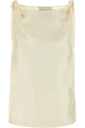 Loulou Studio Koszulki, Kobieta, Beżowy, XS, Draped Sleeveless Top