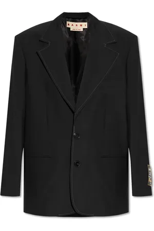 Marni Kurtki, Kobieta, Czarny, S, Wełna, Blazer z otwartymi klapami