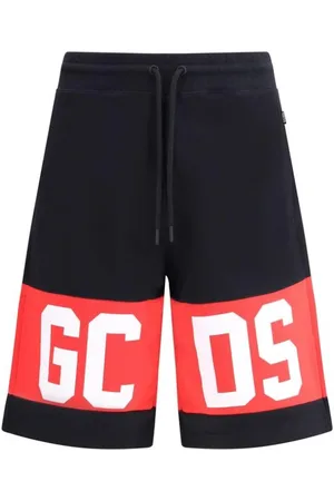 GCDS Szorty, Mężczyzna, Czarny, S, Bawełniane Szorty z Monogramem