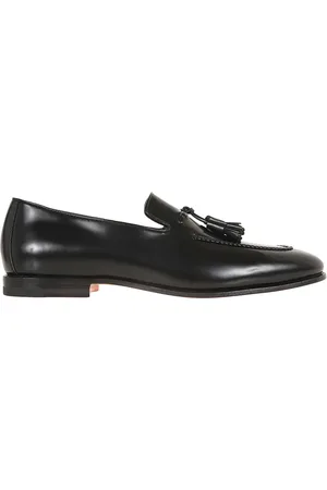 santoni Buty, Mężczyzna, Czarny, 44 EU, Czarne Skórzane Lordsy dla Mężczyzn