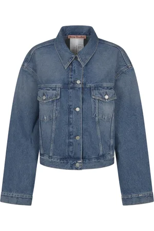 Acne Studios Kurtki, Kobieta, Niebieski, S, Bawełna, Kurtka dżinsowa