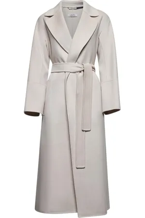 Max Mara Płaszcze, Kobieta, Beżowy, M, Beżowy Wełniany Płaszcz z Rękawami Kimono