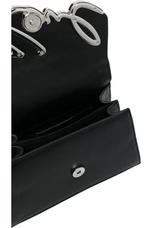 Karl Lagerfeld Torebki, Kobieta, Czarny, ONE SIZE, Skóra, Crossbody S Czarna ze srebrnym logo