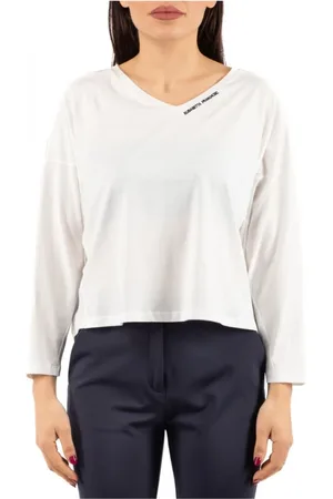Elisabetta Franchi Koszulki, Kobieta, Biały, M, Elegancki Sweter