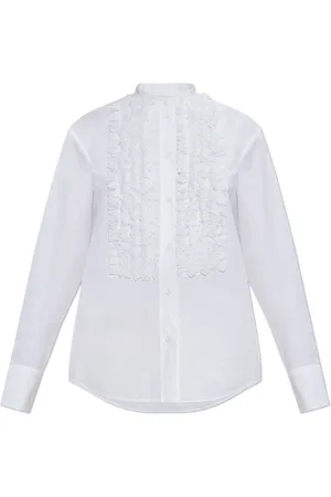 Jil Sander Bluzki, Kobieta, Biały, S, Bawełna, Bluzka z żabotem