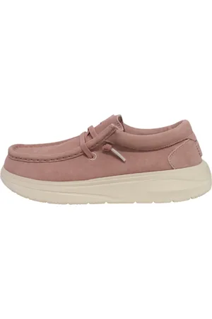 Hey dude Buty, Kobieta, Różowy, 38 EU, Zamsz, Zamszowe Mokasyny Damskie Podeszwa Gumowa Wiązane