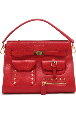 La Carrie Torebki, Kobieta, Czerwony, ONE SIZE, Rock Pocket Shopper Skórzana Torba