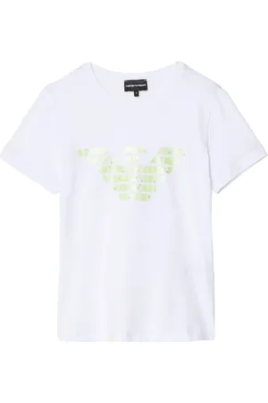 Emporio Armani Koszulki, Kobieta, Biały, XS, Bawełniana T-shirt z Logo Krótki Rękaw