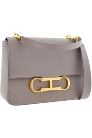 Carolina Herrera Torebki, Kobieta, Szary, ONE SIZE, Luksusowa Initials Insignia Satchel