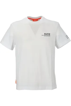 sunseeker Koszulki, Mężczyzna, Biały, L, T-shirt z Graficznym Nadrukiem i Dekoltem Typu Crew Neck