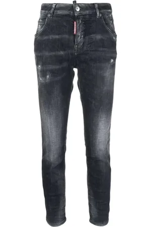Dsquared2 Jeansy, Kobieta, Czarny, 2XS, Denim, Włoskie Spodnie Jeansyowe Stylowy Design