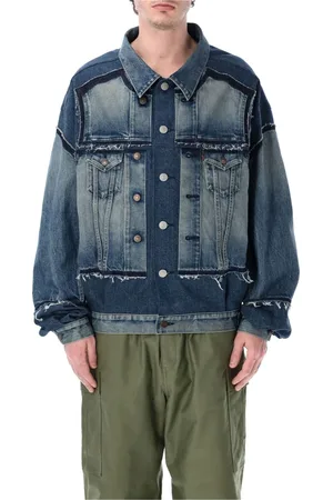 JUNYA WATANABE Kurtki, Mężczyzna, Niebieski, S, Oversized Kurtka Dżinsowa Indigo Ss 25